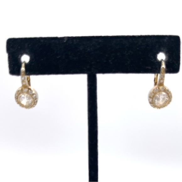 Halo Drop Dangle Earrings with sterling Silver and Lab created Diamond